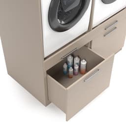 Wasophoogte® Wasmachine Kast Oslo - Wasmachine verhoger - Wasmachine ombouw - 700(D)*1330(B)*1580(H) mm - Taupe — thumbnail 5