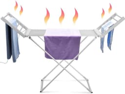Thuys – Elektrisch Droogrek – Duurzaam Drogen – Met 20 Aluminium Stangen – Droogrek Met Verwarming Energiezuinig - 148 x 53 x 90 cm — thumbnail 1