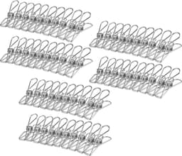 Handdoekklemmen -60 stuks - Handdoekhaakjes - Wandhaken - Theedoekklemmen - Wasknijpers - Roestvrij-stalen Wasknijpers - voor Waslijn Kleding Sok Hanger Keuken Kantoor - 5.5CM — thumbnail 1