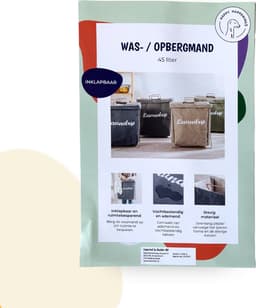 Wasmand - Katoen - Groen - Opvouwbare Wasmand - Inklapbare Wasmand - Wasmand Met Hengsel - Wasmand Op Poten — thumbnail 2