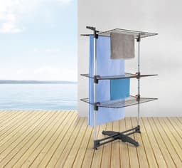 Tomado - Droogtoren Ciclone Vario - 38 meter drooglengte - Inklapbaar - Aluminium en Metaal - Met haken voor kledinghangers - 5 jaar garantie - Zwart — thumbnail 5