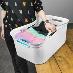 Rotho wasmand kunststof Brisen 41 liter cappuccino flexibel design — thumbnail 3