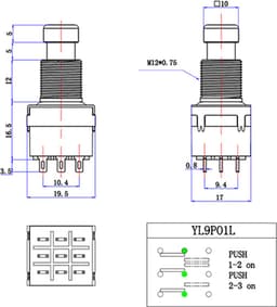 Gitaar Effect Pedaal Voetschakelaar 9-Pin 3PDT — thumbnail 2