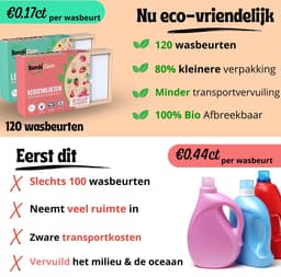 BambiClean Wasstrips Kersenbloesem - 120 wasbeurten - Milieuvriendelijke Wasmiddeldoekjes - Wasmiddel Strips — thumbnail 4