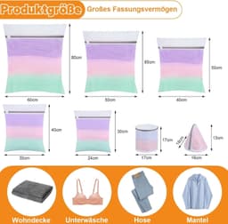 10 Stuks Herbruikbare Wasnetten voor Wasmachine - Waszak met Ritssluiting voor Beha's, Kleding en Babykleding, Ideaal voor Overhemden en Broeken — thumbnail 5