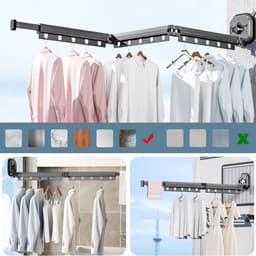 DailySupplies® Wanddroogrek - Droogrek Inklapbaar - Wasrek - Droogtoren - Droogrekken - Wit — thumbnail 3