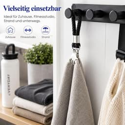 15 stuks handdoekclips, zwart, handdoekklemmen met lussen, voor keuken en badkamer | Afwasdoekclips als hanger voor handdoeken, stabiele grip en robuust, 15-delige set voor keuken, badkamer en caravan — thumbnail 3