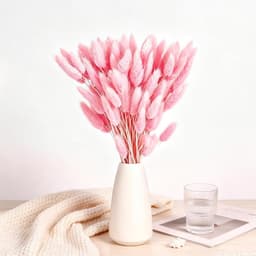 120 stuks gedroogd pampasgras, gedroogd pampasgras, decoratie, gedroogde konijnenbloemen, Boheemse decoratie, geschikt voor thuis, bruiloften, festivals, feesten — thumbnail 1