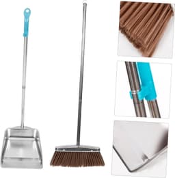 1set Stainless Steel Bezem Veegschep Met Uittrekbare Steel Voor Huishoudelijk Gebruik Voor Thuis Studentenhuis Ruimtes — thumbnail 3