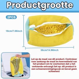 360 Graden Schoenwaszakken voor Sportieve Schoenen - 2 Stuks, Ideaal voor Wasmachine en Bescherming — thumbnail 5