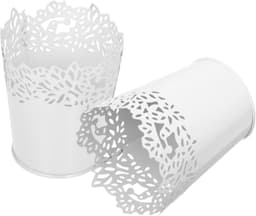 1set Elegante Holle Ijzeren Opslagmanden Multifunctionele Bloemhouders Pennenhouder Wit Stijlvolle Decoratie Voor Thuis Kantoor — thumbnail 1