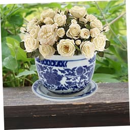 1set Keramische Bloempot Met Afvoergaten Eenvoudig Stijlvol Ontwerp Voor Balkon Tuin Voor Groene Planten Bloemdecoratie — thumbnail 2