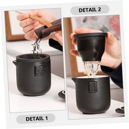 1set Reis Theeset Met Keramische Theepot Theekopjes Draagtas Inbegrepen Voor Buitengebruik Voor Vrienden Familie Voor Kamperen Onderweg Genieten Van Thee — thumbnail 2