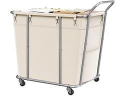 CINK & Co Wasmand op wielen 313 L - 2 uitneembare waszakken - Met plank - Beige - 97,5 x 55 x 91 cm