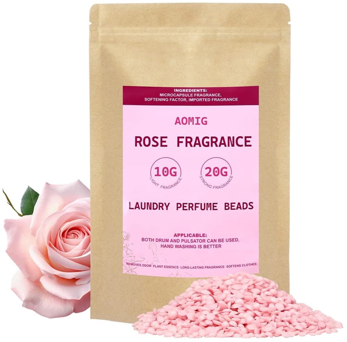 Geparfumeerde Wasbeads - 500 g Roze Geurkorrels voor Langdurige Frisse Geur — afbeelding 1