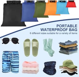 Droge Zakken 6 Stuks, Lichtgewicht Droogzakken, Compressiezak Kanozak Met 1,5l, 2,5l, 3l 3,5l, 5l, 8l Zakken Tas Voor Raften Kajakken Rafting Varen Wandelen Camping Reizen Backpacken — thumbnail 2