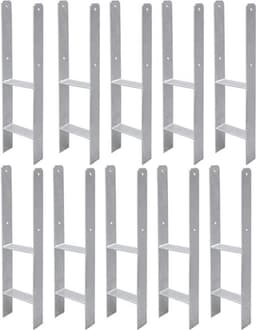 Paalanker - Grondanker H-anker - Houtconstructie Bouwen - Stabiele Verbinding - 10 stuks 600mm - Zwart — thumbnail 1