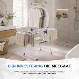 Wasrek Inklapbaar – Staand Droogrek – 35 Meter Drooglengte – Extra Groot – Zwart/Grijs – Ruimtebesparend — thumbnail 5