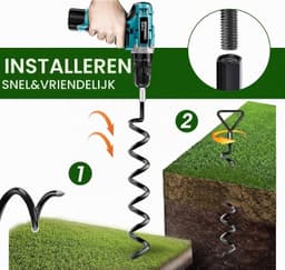 Set van 8 Grondankers voor Trampoline - Zwart - 8 Pack - Heavy Duty met Extra Riemen - Voor Buitenactiviteiten — thumbnail 5