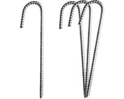 SnelShoppen - Ground Anchor Trampoline 30 cm, 4 Stuks Grondpinnen, Gegalvaniseerd Staal, J-vormige Grondankers, Tentpinnen met Hamerpunt voor Tenten,