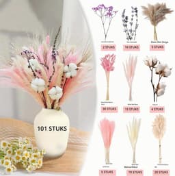 101 Pcs, Droogbloemdecoraties,Droogbloemen, Moderne Woonkamerdecoraties, Kunstbloemen voor Knutselwerkjes, Doe-Het-Zelf Woonkamerdecoratiesets, Droogbloemboeketten — thumbnail 5