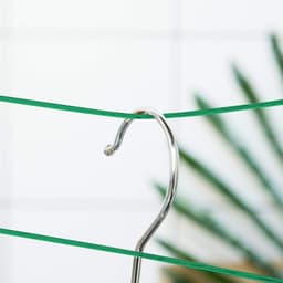 Waslijn voor buiten, met kunststof gecoat waskoord, robuuste stalen kabel, scheurbestendig waskoord met kern voor huis, tuin, reizen, camping, 50 m, groen — thumbnail 2