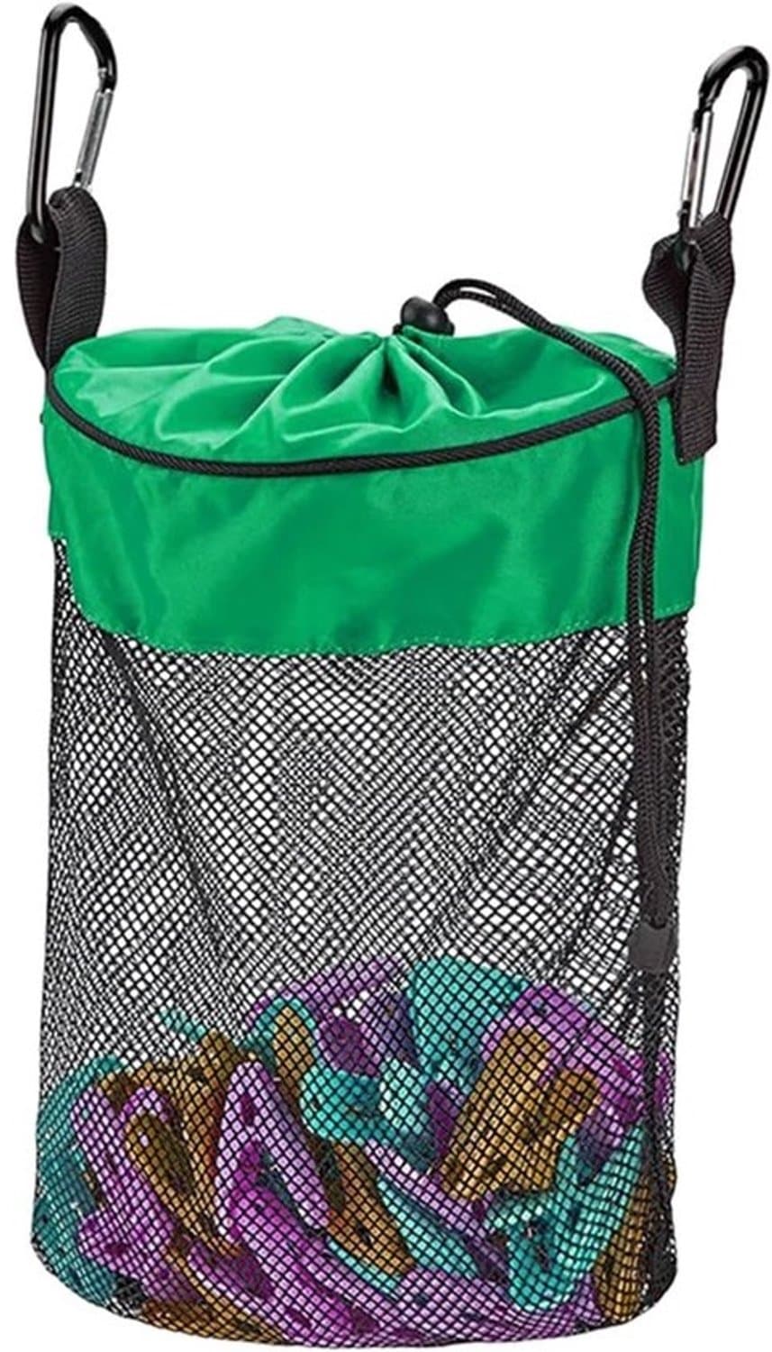Houder voor wasknijpers - Tas voor wasknijpers - Geschikt om buiten op te hangen - Met ventilatie en stabiliteit - 20 x 15 cm - Groen — afbeelding 1