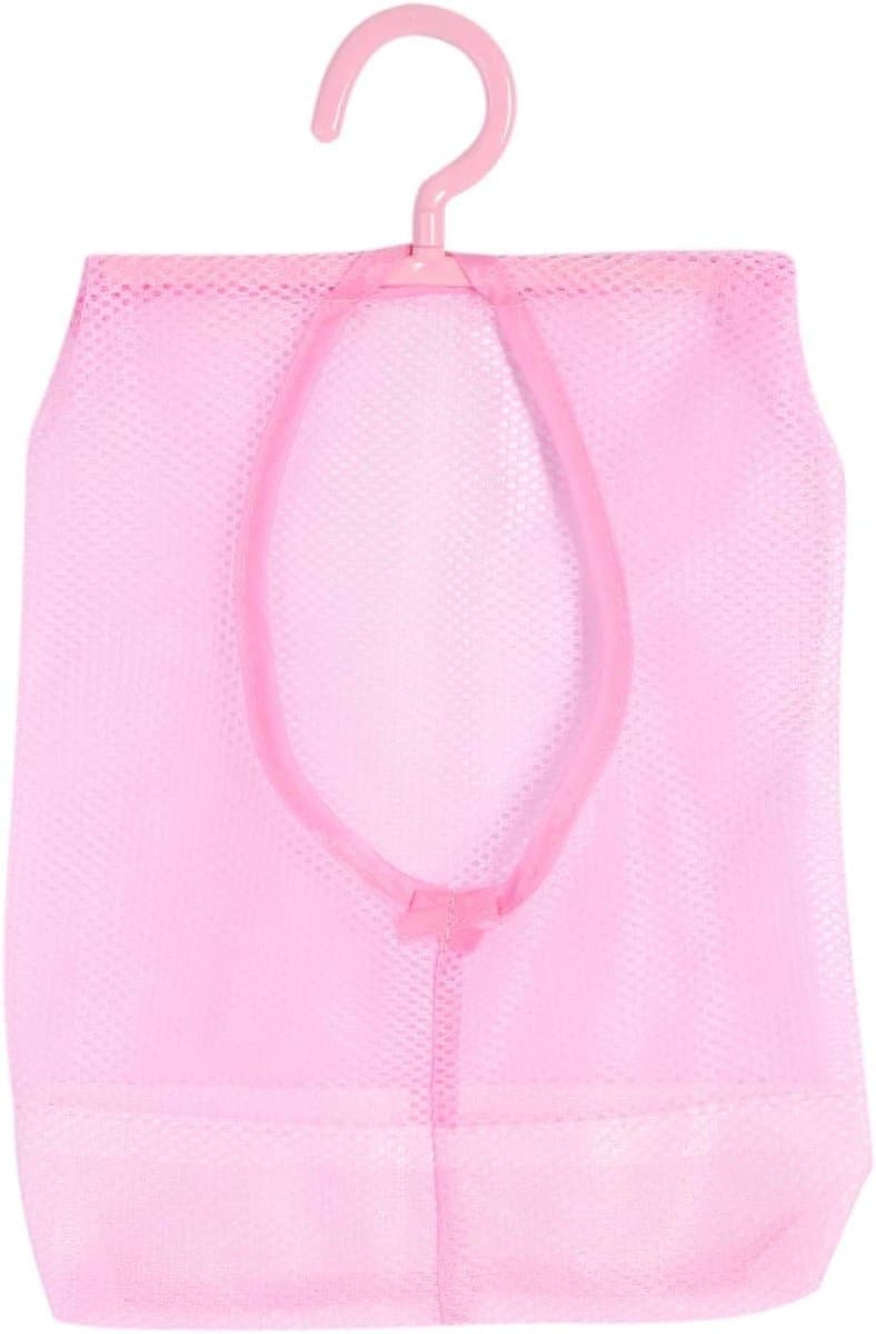 Wasknijperzak met Hanger, Multifunctionele Hangende Netzakhanger Sokken Ondergoedopslag voor Badkamer Kledingkast Wasserij Waslijn Buiten(Roze) — afbeelding 1
