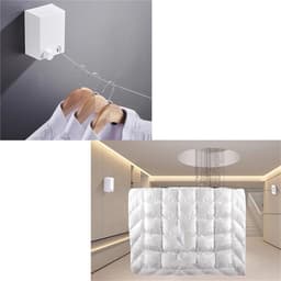 Intrekbare Waslijn - Wandhanger Kleding - Was Drogen - Ruimtebesparend Ontwerp - 4.2 Meter - Wit — thumbnail 2