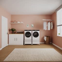 Wasophoogte® Wasmachine verhoger met lade en droogrek - Dubbele wasmachine opbouwmeubel - Wasmachine sokkel - 42cm hoog - Wit - Universeel - 65*60,5 (LxB) - Inclusief wandbeugels — thumbnail 3