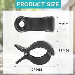 6 stuks - Kinderwagenclips - Universele kinderwagenclips - Dekenclips - Gespen voor kinderwagenclips - Winddichte clips - Winddichte kinderwagenclips - Zwart - 73*51*25 mm - Houdt dekens, speelgoed, handdoeken en andere spullen veilig vast — thumbnail 2