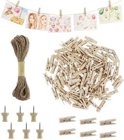 Dailygoods - 110 stuks houten knijpers - Mini-wasknijpers voor doe-het-zelf decoratie — thumbnail 1