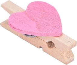 Houten Hartjes Knijpers - Mini Was Knijpers - Foto's Ophangen - Herbruikbaar Duurzaam - 20 stuks - Roze — thumbnail 1