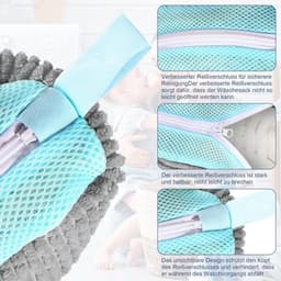 Schoenwaszak, waszak, 2 stuks, ritssluiting, waszak voor schoenen, anti-vervorming, licht en draagbaar, herbruikbaar wasnet, waszak voor sneakers, grijs, 39 x 25 x 9 cm — thumbnail 4