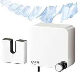 Uittrekbare Waslijn - Wand Waslijn - Kleding Drogen - Roestvrij Staal - 3.5 Meter - Wit — thumbnail 1