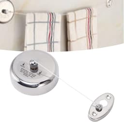 Intrekbare Waslijn - Waslijn Buiten Waslijn Binnen - Kleding Drogen - Roestvrij Staal Nylon Koord - 28 Meter - Zilver — thumbnail 2