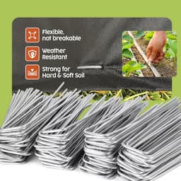 Grondanker - Verzinkt Staal - 150 mm Lang, 25 mm Breed, Ø 3 mm - Set van 100 Stuks met 16 Sluitringen - Voor Tuin en Camping — thumbnail 5