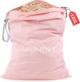 Waterdichte Nylon Waszak van 120L met Rits, Herbruikbaar voor Reizen, Studentenhuis en Kamperen, 90 x 60 cm, Ideaal voor Kleding en Organisatie — thumbnail 1