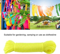 Nylon Waslijn - Waslijn Touw - Buiten Kleding Drogen - Hoge Sterkte Nylon - 20 meter - Fluorescerend Geel — thumbnail 4