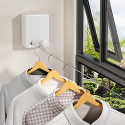 Dailygoods- Waslijn Uittrekbaar 4,2 m - Wandmontage - Roestvrijstalen Staaldraad - Duurzaam - Waterdicht - Eenvoudige Installatie - Wasdroger — thumbnail 5