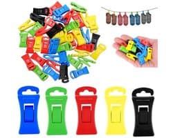 Dailygoods - sokkenklemmen voor wasmachine en droger, 100 stuks sokkenhouderclips, kleurrijke plastic sokklemmen voor organiseren en opbergen, antislip