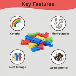 Dailygoods - sokkenklemmen voor wasmachine en droger, 100 stuks sokkenhouderclips, kleurrijke plastic sokklemmen voor organiseren en opbergen, antislip — thumbnail 2