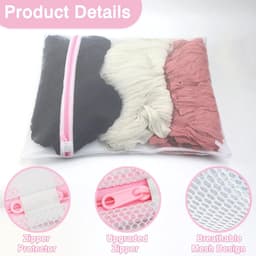 Dailygoods- Waszak Set van 2 - 30 x 40 cm - Delicate Waszak - Waszakken met Ritssluiting - Reiswaszak - Duurzaam Mesh Ontwerp - Wasnet — thumbnail 5