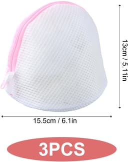 Dailygoods- Waszak met rits - Waszak voor ondergoed - Waszak voor sokken - Waszakken groot - Set van 3 - Roze katoen — thumbnail 4