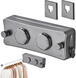 Uittrekbare Waslijn - Dubbel Touw - Kleding Drogen - Anti-doorhangend Ontwerp - 51 Meter - Grijs — thumbnail 1