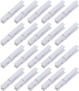 Houten Knijpers - Veer Clips - Foto's Ophangen - Stevig Materiaal - 200 Stuks - Wit — thumbnail 1