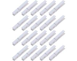 Houten Knijpers - Veer Clips - Foto's Ophangen - Stevig Materiaal - 200 Stuks - Wit