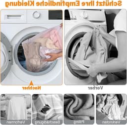 Set van 4 Wasnetten voor de Wasmachine - Waszakken met Rits voor Kleding, Ondergoed en Babykleding - 40 x 50 cm en 50 x 60 cm — thumbnail 2