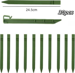 SnelShoppen - 30 Stuks Tuin Pinnen 24.5 cm Kunststof Grondankers voor Patio Afgrenzing en Tuin Tenten (Groen) — thumbnail 4