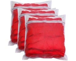 Solidchoice - Set van 3 Grote Mesh Waszakken met Ritssluiting 60 x 60 cm